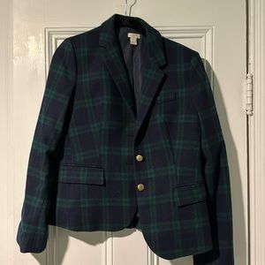 J.crew blue and green plaid blazer size 8